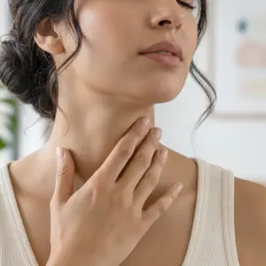 Woman focused on breathing, understanding body and voice. Essential vocal coaching for singing lessons Montreal.